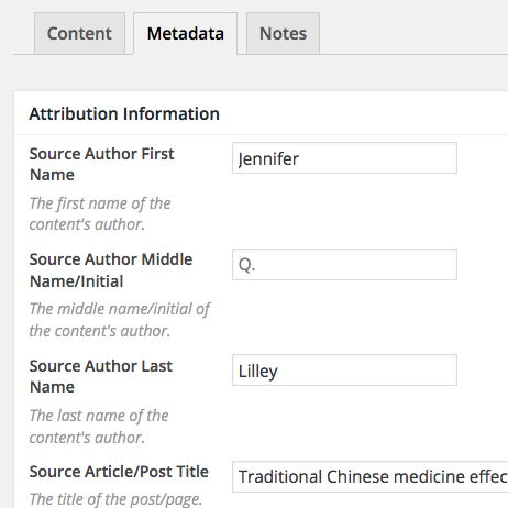 Adding metadata to curated content.